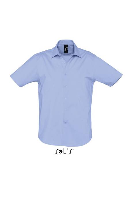 SOL`S BROADWAY - SHORT SLEEVE STRETCH MEN`S SHIRT - Bright Sky, #A1BEE5<br><small>UT-so17030bs-3xl</small>