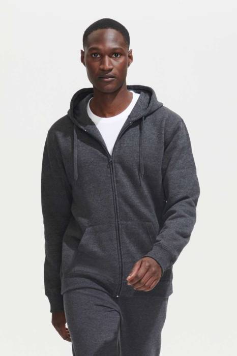 SOL`S SEVEN MEN - JACKET WITH LINED HOOD - Charcoal Melange, #3C4552<br><small>UT-so47800chme-3xl</small>