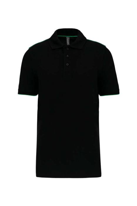 MEN`S SHORT-SLEEVED CONTRASTING DAYTODAY POLO SHIRT - Black/Silver, #000000/#AEA8A5<br><small>UT-wk270bl/si-xl</small>