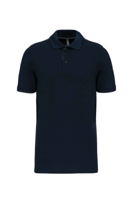 MEN`S SHORT-SLEEVED CONTRASTING DAYTODAY POLO SHIRT - Navy/Silver, #021E2F/#AEA8A5<br><small>UT-wk270nv/si-2xl</small>