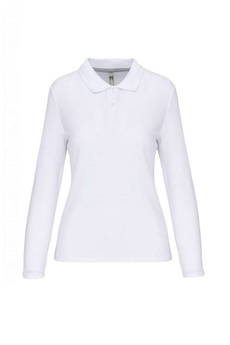 LADIES` LONG-SLEEVED POLO SHIRT - White, #FFFFFF<br><small>UT-wk277wh-l</small>
