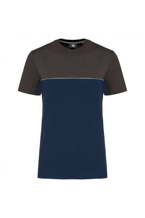 UNISEX ECO-FRIENDLY SHORT SLEEVE TWO-TONE T-SHIRT - Navy/Dark Grey, #292E38/#3F3C3C<br><small>UT-wk304nv/dg-2xl</small>