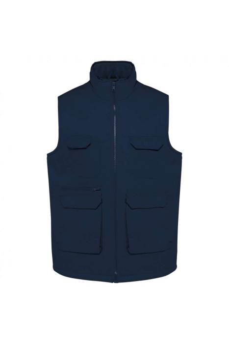 UNISEX PADDED MULTI-POCKET POLYCOTTON VEST - Navy, #002a42<br><small>UT-wk607nv-xs</small>