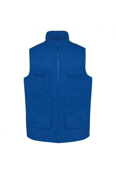 UNISEX PADDED MULTI-POCKET POLYCOTTON VEST - Royal Blue, #00338d<br><small>UT-wk607ro-l</small>