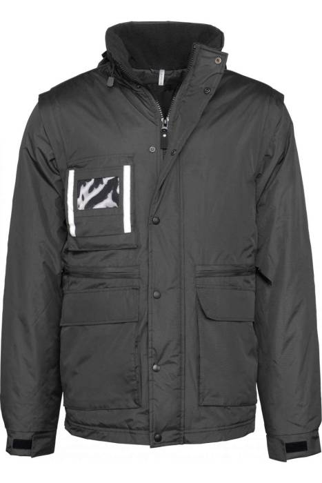DETACHABLE-SLEEVED WORKWEAR PARKA - Black, #000000<br><small>UT-wk6106bl-m</small>