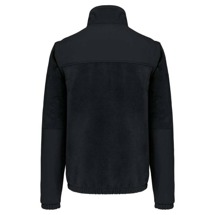 FLEECE JACKET WITH REMOVABLE SLEEVES - Black, #000000<br><small>UT-wk9105bl-2xl</small>