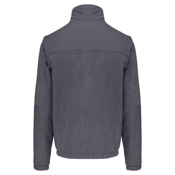 FLEECE JACKET WITH REMOVABLE SLEEVES - Dark Grey, #3f3c3c<br><small>UT-wk9105dg-l</small>