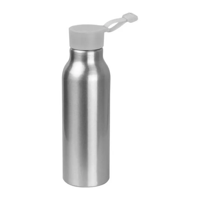 Szilikon fedelű fém ivópalack, 600 ml