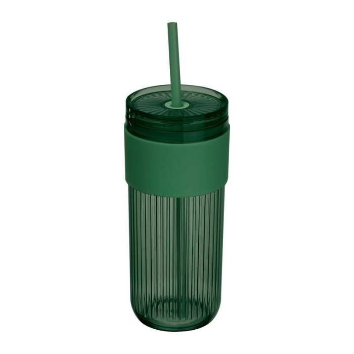 Műanyag pohár szívószállal, 660 ml