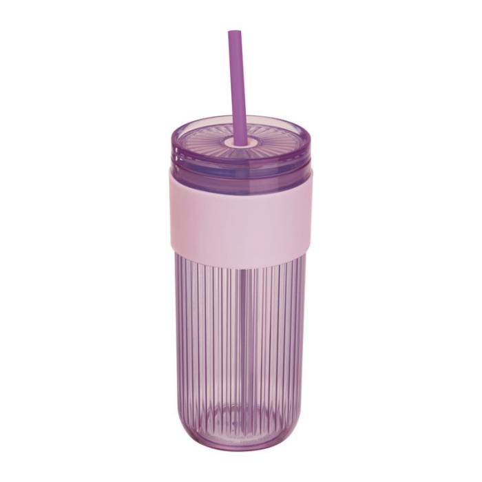 Műanyag pohár szívószállal, 660 ml