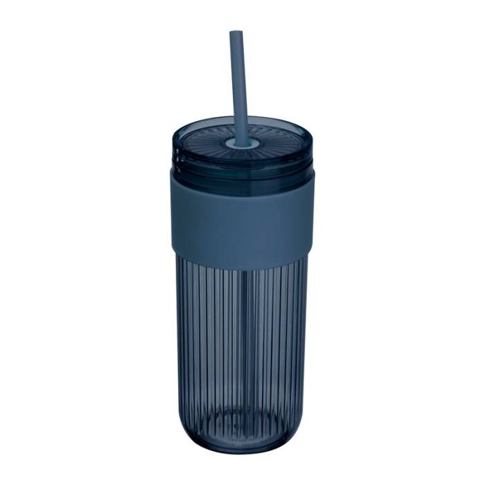 Műanyag pohár szívószállal, 660 ml