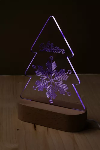 Woodify Xmas karácsonyfa alakú LED-es trófea
