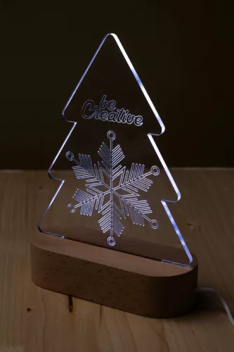 Woodify Xmas karácsonyfa alakú LED-es trófea