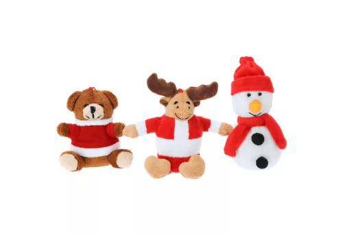 Velin karácsonyi plüss kulcstartó, hóember