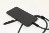 HolCharge 60 W-os RPET mobiltartós nyakpánt kábellel