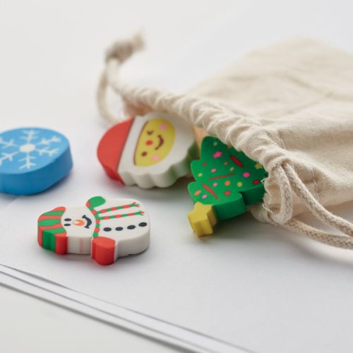 4 db-os karácsonyi radír szett