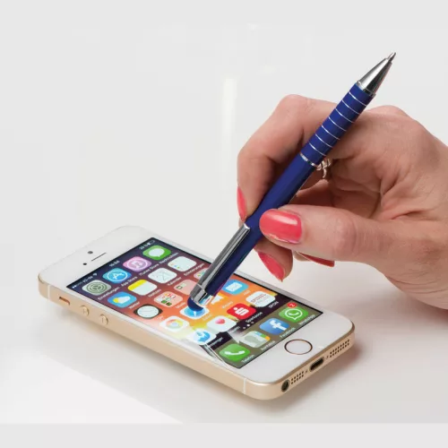 Luebo fém golyós- és érintőtoll (12,8 × ø 0,9 cm, Kék)