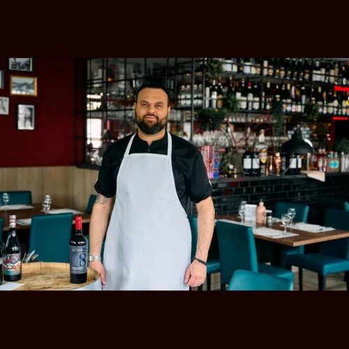Grillmeister pamut kötény, 170 g/m² (Fehér)