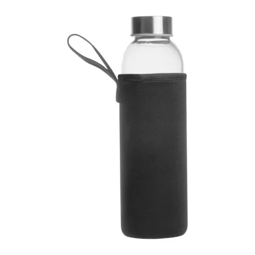 Klagenfurt ivópalack neoprén tokban, 500 ml (ø 7 × 22,3 cm, Fekete)