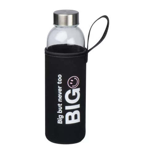 Klagenfurt ivópalack neoprén tokban, 500 ml (ø 7 × 22,3 cm, Fekete)