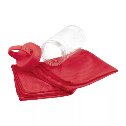 Sporty mikroszálas törölkőző (ø 6,3 × 16,5 cm, Piros)