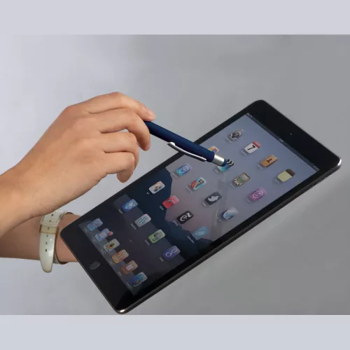 Salt Lake City fém golyós- és érintőtoll (14,7 × ø 1 cm, Sötétkék)