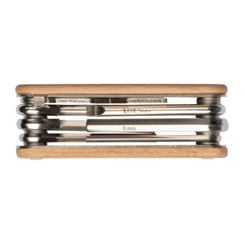 Kerékpár szerszámkészlet fa burkolatban