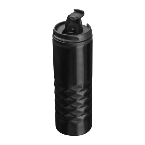 Santander fém termoszbögre, 500 ml (ø 7 × 21,7 cm, Fekete)