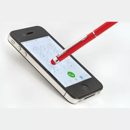 New Orleans fém golyós- és érintőtoll (13,8 × ø 0,8 cm, Piros)