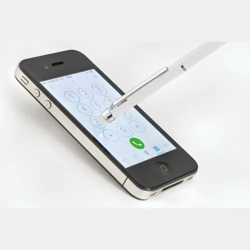 New Orleans fém golyós- és érintőtoll (13,8 × ø 0,8 cm, Fehér)