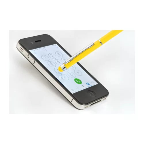 New Orleans fém golyós- és érintőtoll (13,8 × ø 0,8 cm, Sárga)