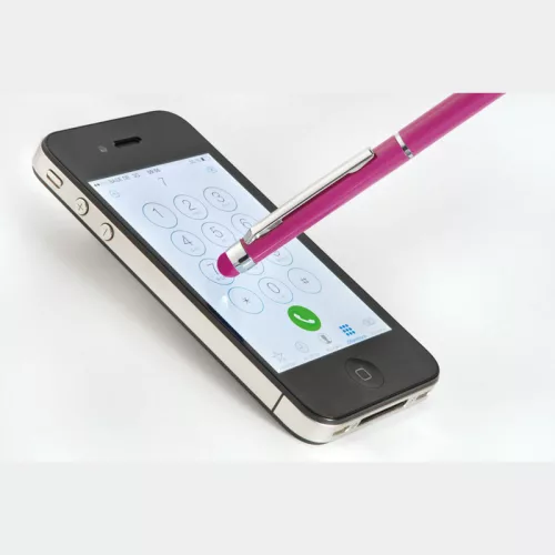 New Orleans fém golyós- és érintőtoll (13,8 × ø 0,8 cm, Rózsaszín)