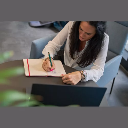 Miramar gumírozott fém golyóstoll (ø 0,9 x 14,7 cm, Sötétzöld)