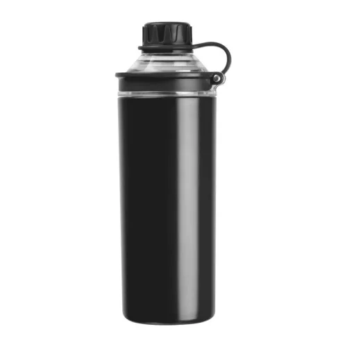 Monza duplafalú ivópalack, 500 ml (ø 7,5 x 22,5 cm, Fekete)