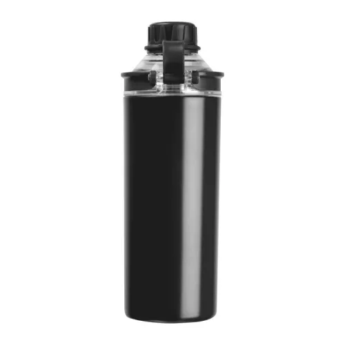 Monza duplafalú ivópalack, 500 ml (ø 7,5 x 22,5 cm, Fekete)
