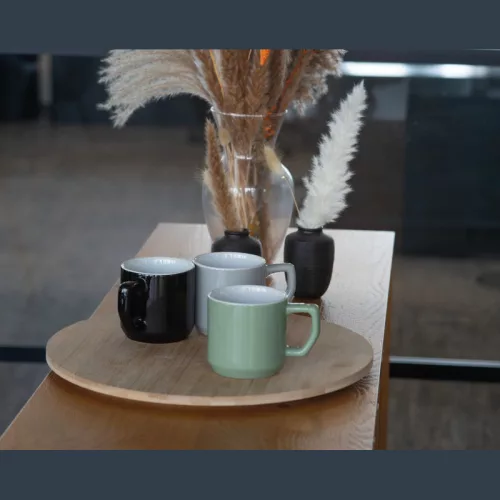 Kijev kerámia bögre, 330 ml (ø 8,9 x 8,7 cm, Zöld)