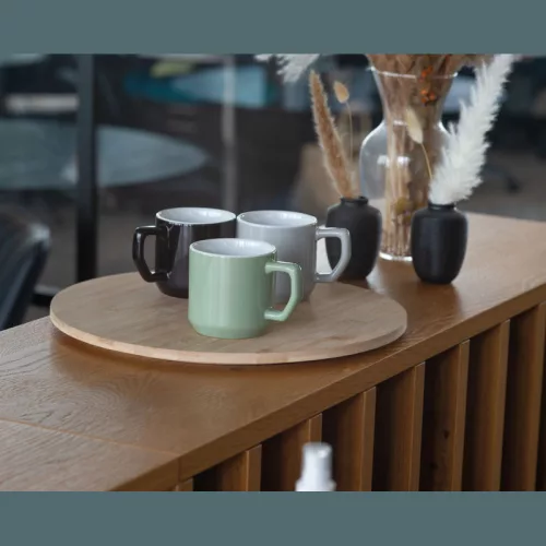 Kijev kerámia bögre, 330 ml (ø 8,9 x 8,7 cm, Zöld)