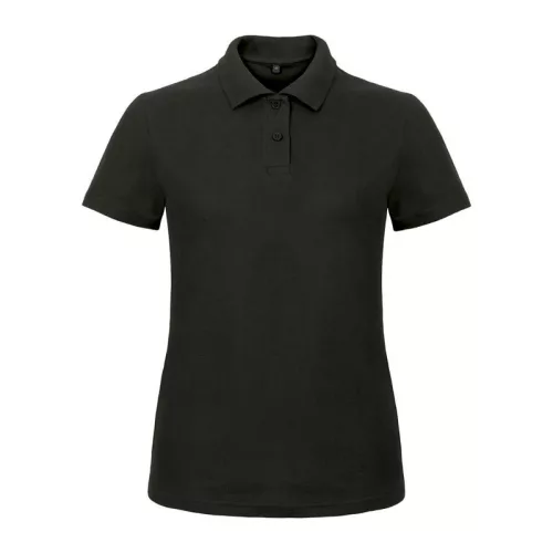 ID.001 női galléros póló (S, Black)