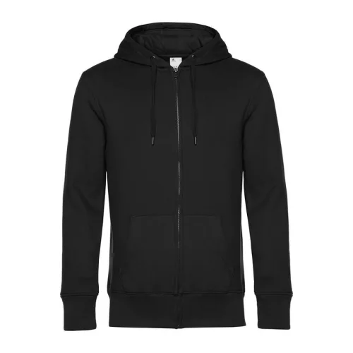 B&C KING ZIPPED HOOD (2XL, Black Pure)
