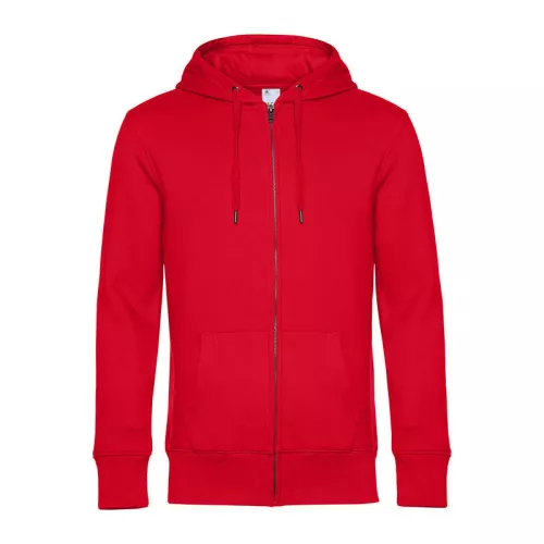 B&C KING ZIPPED HOOD (XL, Piros)