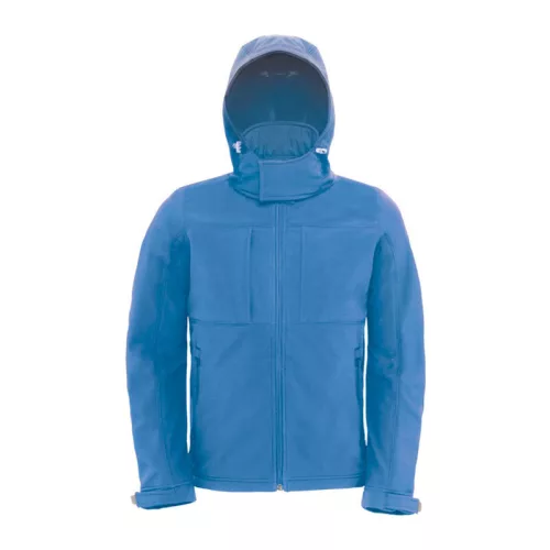 HOODED SOFTSHELL MEN (L, Azure)