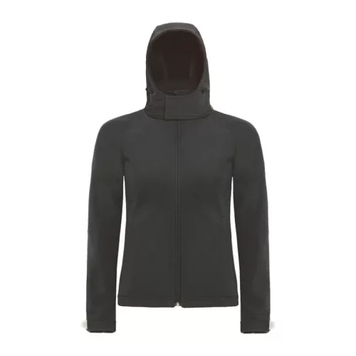 HOODED SOFTSHELL WOMEN (M, Black)