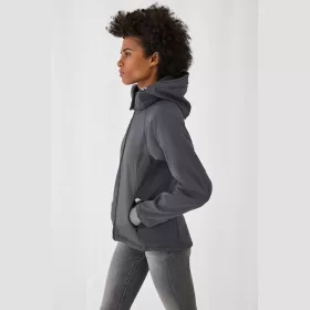 HOODED SOFTSHELL WOMEN (XS, Navy)