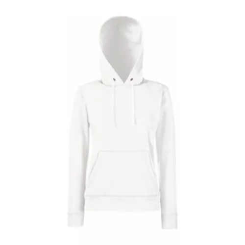 LADIES CLASSIC HOODED SWEAT (S, White)