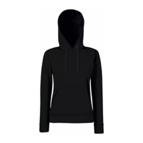 LADIES CLASSIC HOODED SWEAT (2XL, Black)