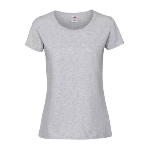 LADIES ICONIC 195 RINGSPUN PREMIUM T (XS, Heather Grey)