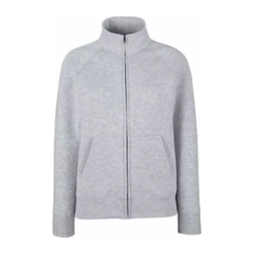 LADIES PREMIUM SWEAT JACKET (S, Heather Grey)