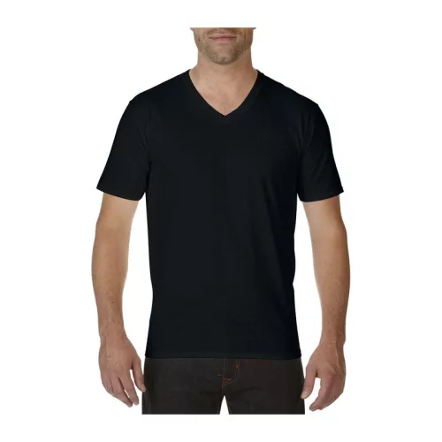 PREMIUM COTTON® FELNŐTT V-NYAKÚ PÓLÓ (M, Black)