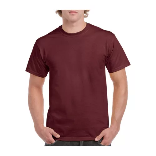 HEAVY COTTON ADULT T-SHIRT (M, Maroon)