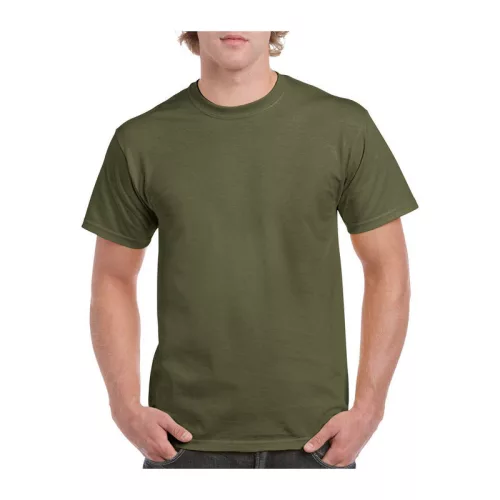 HEAVY COTTON ADULT T-SHIRT (L, Military Green)